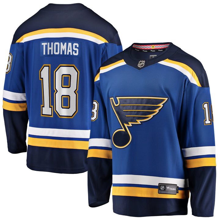 St. Louis Blues Men's Breakaway Jersey - Thomas #18 Jersey Fanatics   