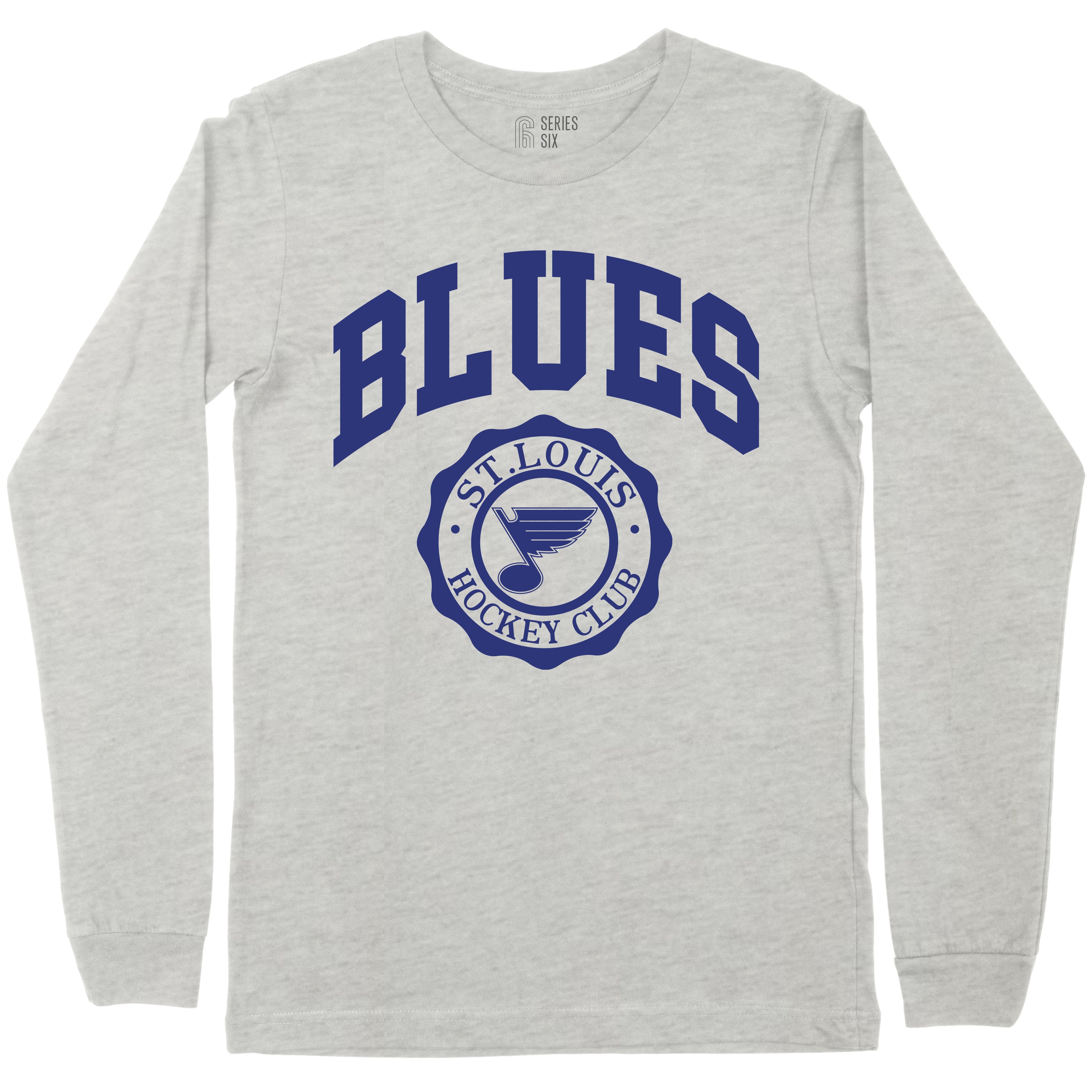 ST. LOUIS BLUES SERIES SIX COLLEGIATE LONG SLEEVE TEE ASH STL