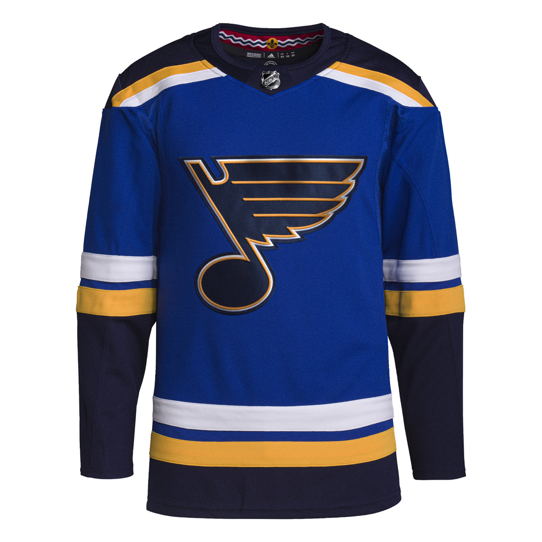 Adidas St Louis Blues Mens Blue Home Authentic Hockey Jersey, Blue, 100%  POLYESTER, Size 52