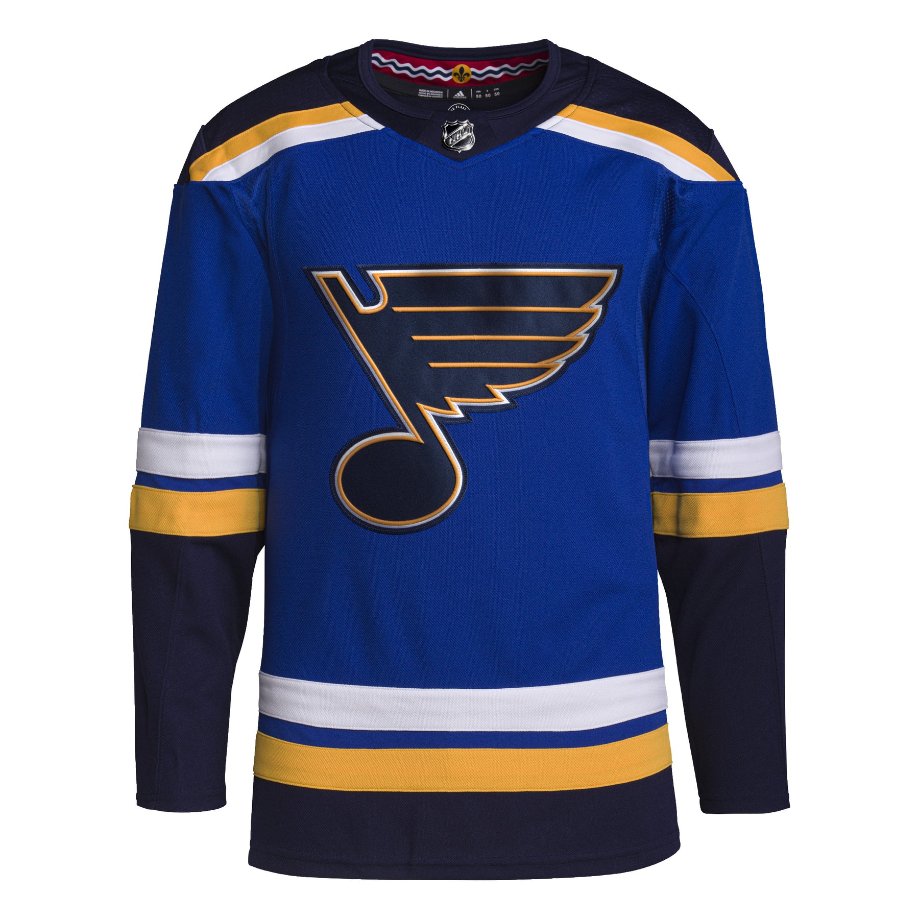 Adidas St Louis Blues Mens Blue Home Hockey Jersey, Blue, 100% POLYESTER,  Size 50
