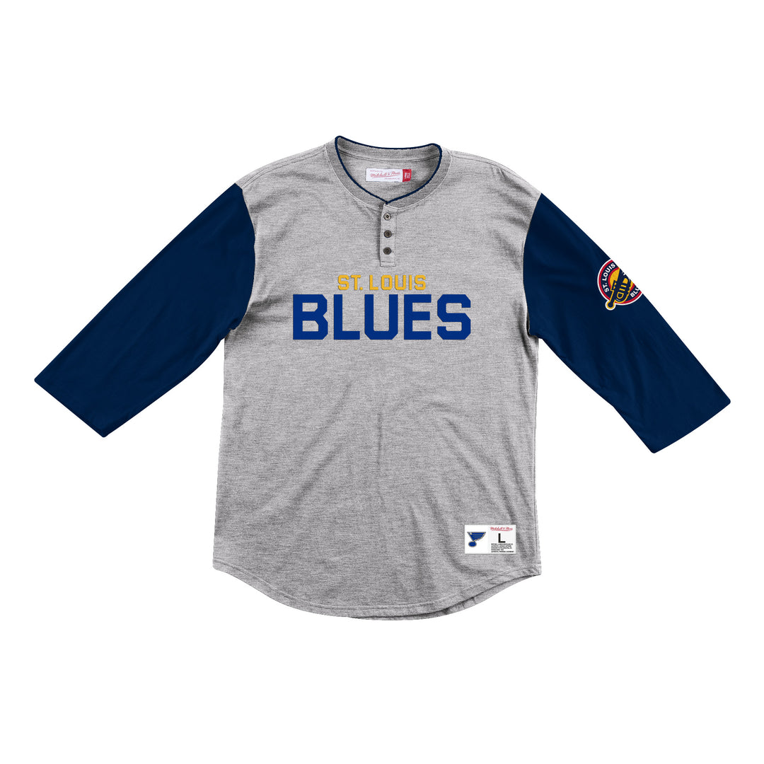 Men's Mitchell & Ness Blue St. Louis Blues Logo Long Sleeve T-Shirt