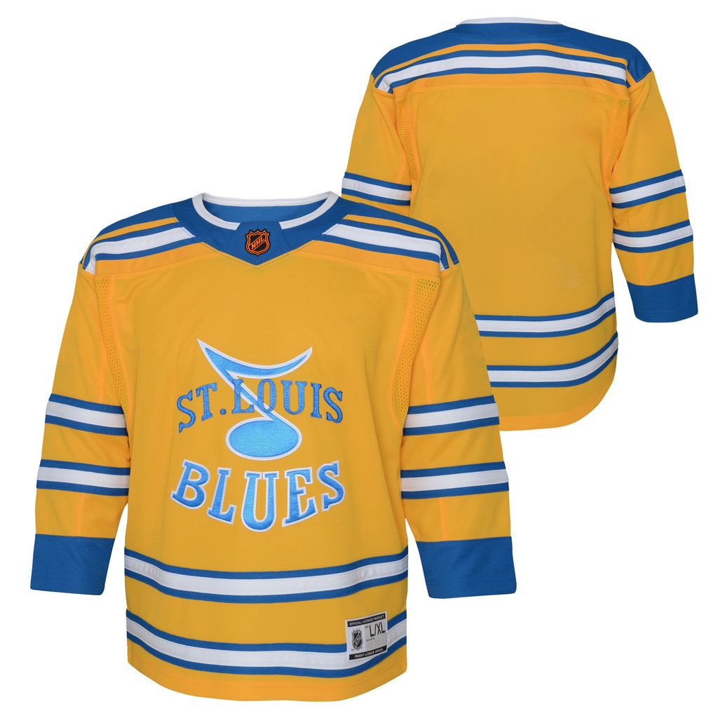 St Louis Blues Boys Gold Reverse Retro Primary Logo Long Sleeve T-Shirt, Gold, 100% Cotton, Size 4, Rally House