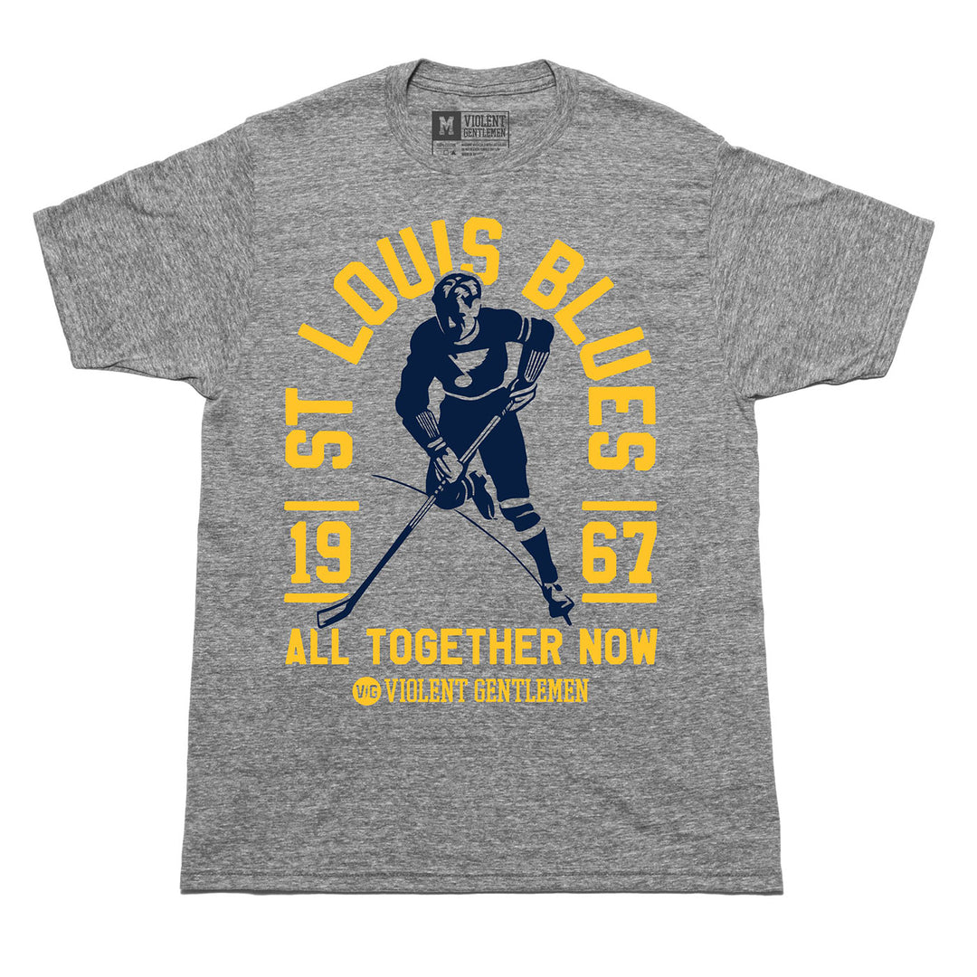 St. Louis Blues Violent Gentlemen 'All Together Now' Hockey Player Tee - Grey - STL Authentics