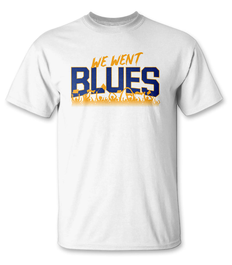 SewSewCrafTyByKim ST, Louis Pride- St. Louis Blues and Cardinals Mash-up/Combo Next Level CVC T-Shirt with White Writing- Stl Sports- Rainbow- 2t- 3X Adult